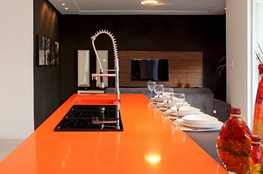 Orange Cool Kitchen Countertops - Expert Installation ...