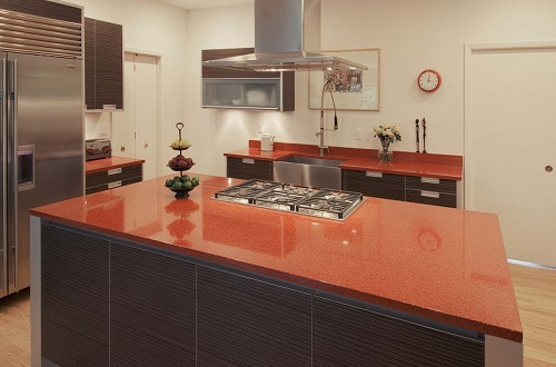 Morrocan Red - Recycled Glass Countertops - San Jose